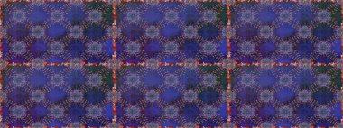 Raster illüstrasyonunda kusursuz çiçek deseni. Mor ve mavi renkte çiçekler.