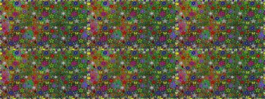 Raster illüstrasyonunda kusursuz çiçek deseni. Güzel kumaş deseni. Renkli Bahar Temalı Kusursuz Arkaplan. Düz Çiçek Elementleri Tasarımı.