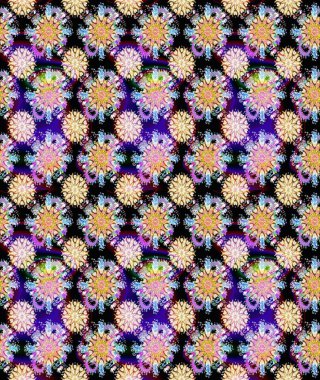 Ağaç dallı bahar çiçekleri, tarafsız siyah renkler ve çiçek silueti desenli. Raster deseni.