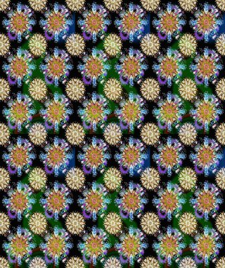 Renkli Yaz Temalı Kusursuz Arkaplan. Sevimli çiçek raster deseni. Düz Çiçek Elementleri Tasarımı. Modaya uygun kumaş deseni.