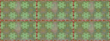 Çiçeksiz desenlerin resmi. Vadinin çiçekleri yeşil ve nötr renklerde.