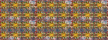 Şekil verilmiş çiçeklerle eskiz deseni. Çiçek deseni duvar kağıdı, desen dolguları ve web sayfası arka planı için kullanılabilir. Süslü zentangle çizim dokusu, soyut çiçeklerle süslenmiş..