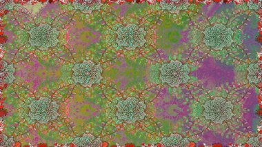 Küçük çiçekteki sevimli çiçek deseni. Yeşil ve nötr renkte çiçekler.