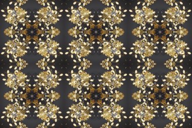 Raster oryantal süs. Altın desenli gri, bej ve kahverengi, altın elementli. Barok tarzında kusursuz bir doğulu süsü. Geleneksel klasik altın desen.