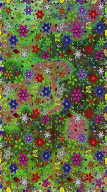 Raster Yumuşak kumaş deseni. Raster çiçek izi. Klasik taslak çizimi. Çiçek yeşili, pürüzsüz desen.