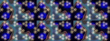 Karalama çiçeği. Renkli Bahar Temalı Kusursuz Arkaplan. Zentangle soyut çiçekleri. Raster illüstrasyonu. Güzel kumaş deseni. Düz Çiçek Elementleri Tasarımı.