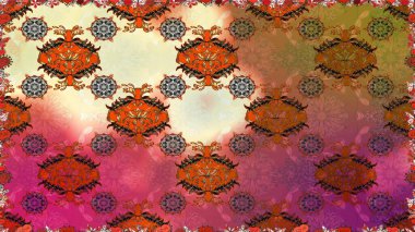 Kahverengi ve bej renklerde bahar çiçekleri. Raster illüstrasyonu. Raster çiçek desenli ve çiçekli..