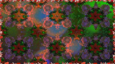 Süslü, dikişsiz, soyut çiçeklerle süslenmiş. Şekillendirilmiş çiçeklerle kusursuz desen. Çiçek deseni duvar kağıdı, şablon dolguları ve web sayfası arkaplanı için kullanılabilir.