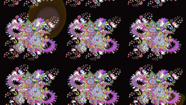 Çiçekler suluboya eskiz deseni. Raster Stili kumaş deseni.