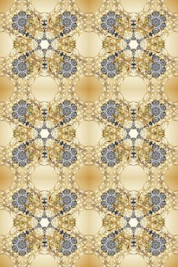 Bej ve nötr renklerde altın elementlerle geleneksel altın raster deseni. Barok tarzında kusursuz bir doğulu süsü..