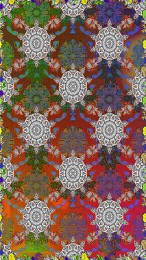 Bir sürü kahverengi ve gri soyut çiçekli tropik, pürüzsüz desen. Varicolobrown ve gri raster pürüzsüz illüstrasyon. Küçük çiçekte sevimli çiçek deseni var..