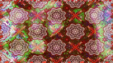 Renkli Bahar Temalı Kusursuz Arkaplan. Raster illüstrasyonu. Kahverengi ve nötr renklerde zarif çiçekli suluboya. Düz Çiçek Elementleri Tasarımı.