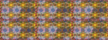 Raster illüstrasyonunda kusursuz çiçek deseni. Kahverengi ve nötr renklerde çiçekler. Düz Çiçek Elementleri Tasarımı. Renkli Bahar Teması Kusursuz Arkaplan.