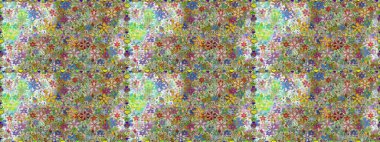 Küçük çiçekteki sevimli çiçek deseni. Tarafsız ve yeşil renklerde yaz çiçekleri. Raster illüstrasyonu. Raster deseni.