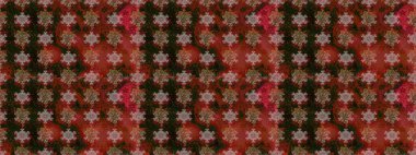 Sevimli çiçek raster deseni. Kahverengi ve kırmızı renkte çiçekler. Renkli Bahar Temalı Kusursuz Arkaplan. Düz Çiçek Elementleri Tasarımı.