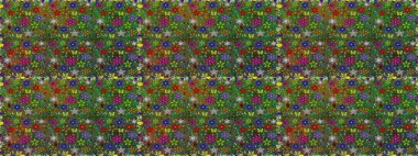 Raster illüstrasyonunda kusursuz çiçek deseni. Yeşil renkte çiçekler.