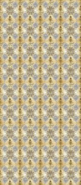 Paisleys zarif çiçek desenli arkaplan duvar kâğıdı çizimi. Klasik stil, güzel, üç boyutlu sanat eseri, altın ve bej renginde. Tarafsız gri desenli çiçek yaprakları ve süslemeleri var..