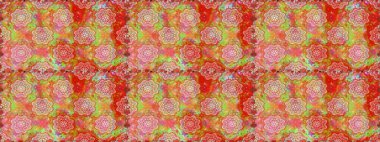 Küçük çiçekteki sevimli çiçek deseni. Turuncu renkte çiçekler.