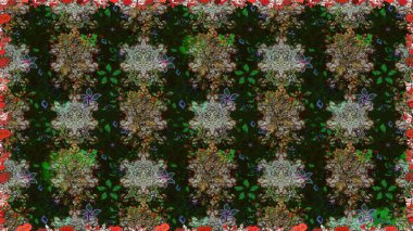 Çiçekli karalama şeklinde Raster çiçek deseni. Nazik, narin çiçek arkaplanı. Gri ve kahverengi renkte çiçekler.