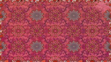 Raster illüstrasyonu. Suluboya tarzında pembe ve kırmızı renklerde. Pürüzsüz bahar deseni ve küçük çiçekler.