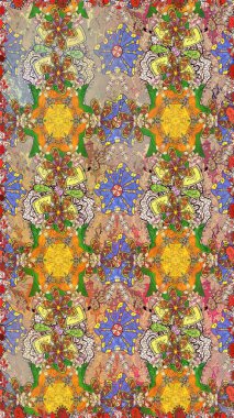 Çiçek izi. Suluboya tarzında bej renkli çiçekler. Suluboya kusursuz desen.