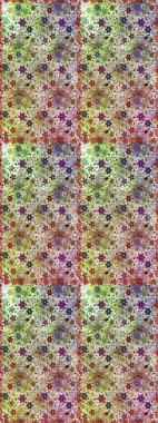 Tarafsız ve bej renklerde Asya tekstili. Raster illüstrasyonu. Çiçeklerle suluboya desenleri.