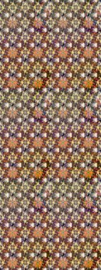 Raster illüstrasyonu. Çiçek ve yapraklı karalama şeklinde Raster çiçek deseni. Yumuşak, bahar çiçekleri kahverengi renklerde.