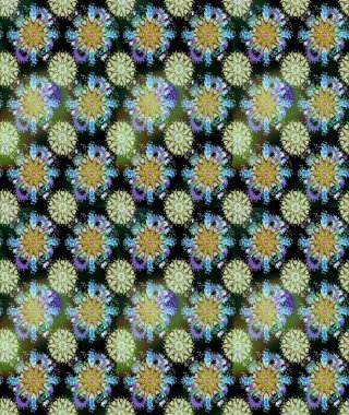 Çiçekli bahar çiçekleri. Kusursuz. Motley illüstrasyonu. Küçük çiçekte güzel bir desen. Moda baskıları için zarif bir şablon. Küçük renkli çiçekler..