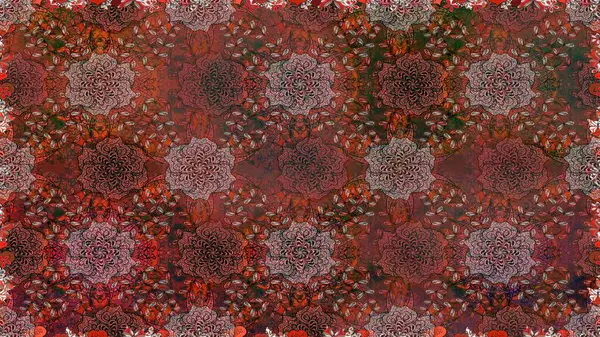 Raster illüstrasyonu. Kahverengi ve gri renklerde. Anti-stres için Raster soyut şablon sayfası.