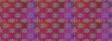 Çiçek süsü ile kusursuz desen. Mor ve kırmızı renkte çiçekler. Raster illüstrasyonu.
