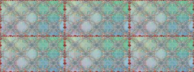 Çiçeksiz desenli, suluboya elle çizilmiş elementler. Parlak renkli fantezi çiçekleri, yapraklar, tarafsız ve mavi renklerde tomurcuklar.