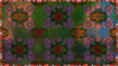 Şatafatlı bahar bahçesi dokusu. Çiçek deseni. Raster illüstrasyonu. Çiçeksiz arkaplan.