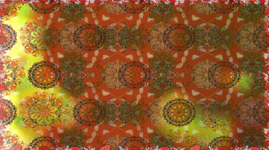 Raster illüstrasyonu. Kahverengi ve sarı renklerde. Kahverengi ve sarı renkte kahverengi ve sarı papatyalar..