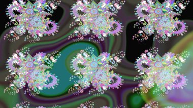 Etnik Mandala havlusu. Taslak süsleme izi. Raster Henna tarzı. Tebrik kartı geçmişi, boyama kitabı, arkaplan ve tekstil için kullanılabilir. Sınır Hindistan çiçek desenli paisley patentli.