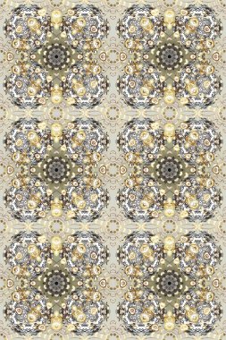 Duvar kâğıdı barok, İspanyol kumaşı. Kusursuz çiçek deseni. Kusursuz raster arka plan. Gri, bej ve nötr renkler üzerine grafiksel modern kusursuz desen.