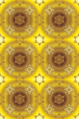 Klasik klasik klasik arka plan. Geleneksel oryantasyon süsü. Kusursuz klasik raster altın desenli. Altın desenli sarı, kahverengi ve bej rengi altın elementlerle.