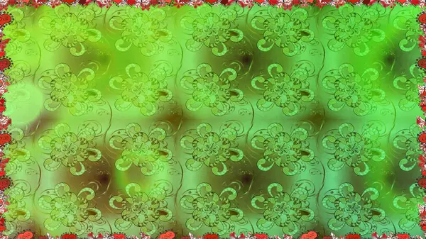 Doğa. Raster deseni. - yeşil ve kahverengi çiçekler. Çiçek kolajı. Çiçek kompozisyonu. Çiçek arkaplan. Küçük çiçekte güzel desen var..