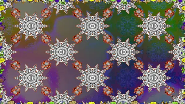 Çiçekli karalama şeklinde Raster çiçek deseni. Gri ve kahverengi renkli çiçekler. Nazik, sevimli çiçek arkaplanı..