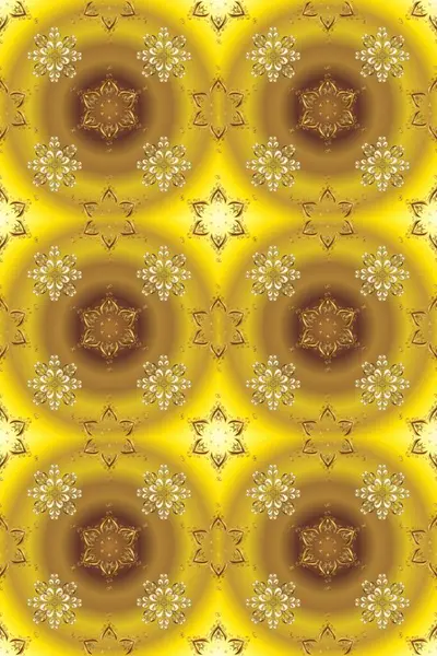 Klasik klasik klasik arka plan. Geleneksel oryantasyon süsü. Kusursuz klasik raster altın desenli. Altın desenli sarı, kahverengi ve bej rengi altın elementlerle.