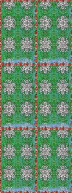 Nazikçe, güzel çiçek arkaplanı. Çiçekli karalama şeklinde Raster çiçek deseni. Yeşil renkte çiçekler.