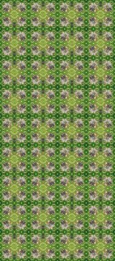 Yeşil, nötr ve bej renklerde altın elementlerle kusursuz desen. Raster illüstrasyonu. Geleneksel oryantasyon süsü. Kusursuz klasik raster altın desenli. Klasik vintage arkaplan.