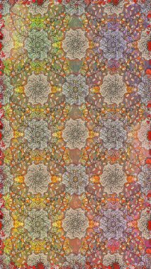 Sevimli çiçek raster deseni. Düz çiçek öğeleri tasarım. Moda kumaş deseni. Yaz tema Dikişsiz desen arka plan rengi.