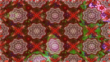 Düz Çiçek Elementleri Tasarımı. Güzel kumaş deseni. Renkli Bahar Temalı Kusursuz Arkaplan. Raster illüstrasyonunda kusursuz çiçek deseni.