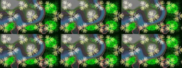 Raster illüstrasyonu. Eski usul küçük çiçekli şirin bir eskiz deseni. Moda arka planında parlak buketler. Kumaş, duvar kâğıdı ve kağıda yazdırmak için gelişen arkaplan.