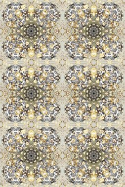 Duvar kâğıdı barok, İspanyol kumaşı. Kusursuz çiçek deseni. Kusursuz raster arka plan. Gri, bej ve nötr renkler üzerine grafiksel modern kusursuz desen.