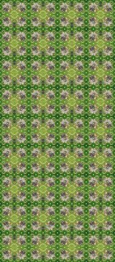 Yeşil, nötr ve bej renklerde altın elementlerle kusursuz desen. Raster illüstrasyonu. Geleneksel oryantasyon süsü. Kusursuz klasik raster altın desenli. Klasik vintage arkaplan.