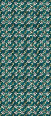 Kusursuz raster arka plan. Duvar kâğıdı barok, İspanyol kumaşı. Mavi, gri ve yeşil renklerde grafiksel modern kusursuz desen. Kusursuz çiçek deseni.