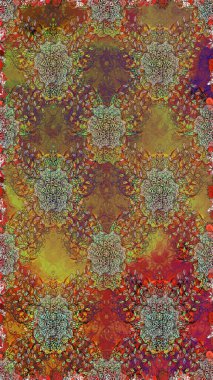 Kahverengi renkli çiçekler. Hediye ambalaj kağıdı, tebrik kartları, posterler ve pankart tasarımı. Raster düz çiçekleri pürüzsüz desen.