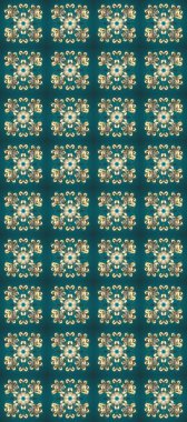 Noel, kar tanesi, yeni yıl 2019. Altın elementlerle bej, mavi ve yeşil renklerde kusursuz klasik desen.