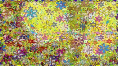 Çiçek kolajı. Çiçek kompozisyonu. Raster deseni. Doğa. - sarı ve tarafsız çiçekler. Küçük çiçekte güzel bir desen var. Çiçek arka planı.